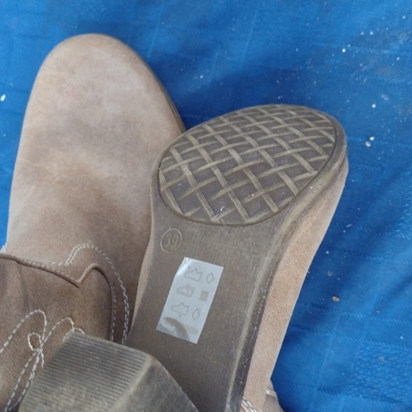 Women's Tan Embroidered Ankle Boots - Picture 2 of 3